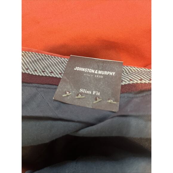 Johnston and Murphy Pants Mens 34x30 Red Classic Chino 5 Pocket Slim Fit NWT - Picture 7 of 8